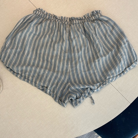 Doen Blue and White Striped Women's Pajama Shorts - Picture 9 of 17